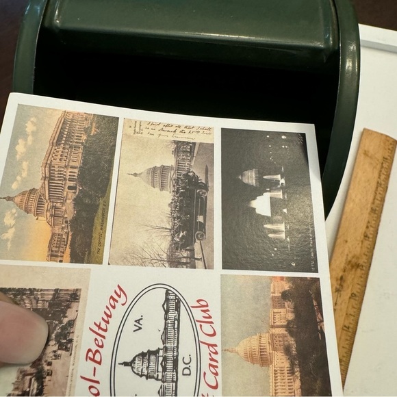 Vintage Mailbox Bank All American 9" Tall Steel Collection Box 1950/60s Green - Picture 13 of 16